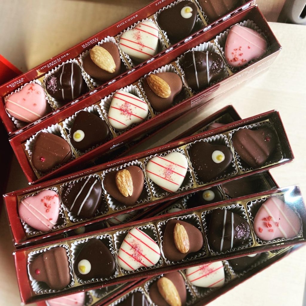 Valentinstags-Pralinen
